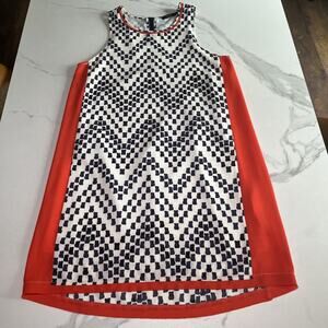 THML Shift Dress Size XS Anthroplogie Womens Mini Sleeveless Lined Geo Print Zip